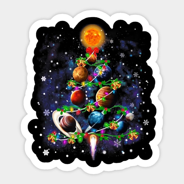 Solar System Planets Christmas Tree gift decor Xmas tree Sticker by jrgenbode